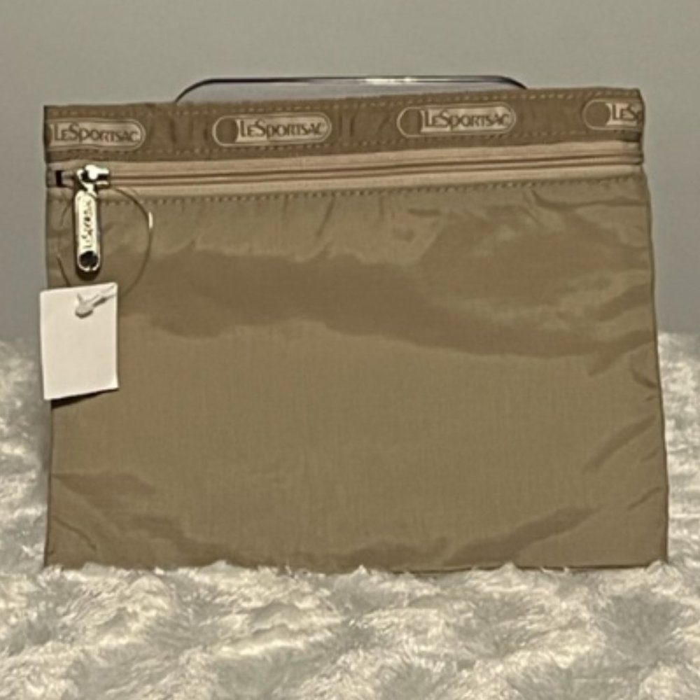 Le SPORTSAC Khaki Cosmetic Or General Purpose Pouch NWT